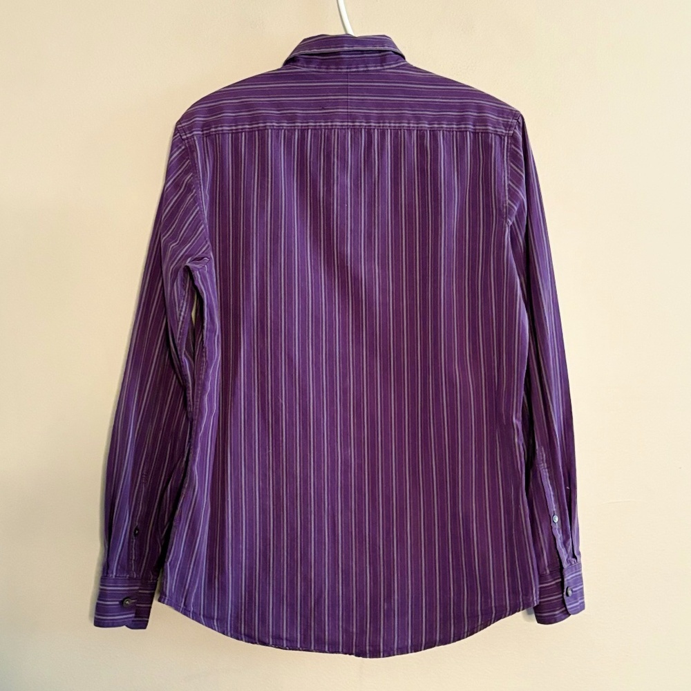 Vintage DKNY Two-Tone Purple Pinstripe Dress Shirt – Size Small, 15" Neck EUC - Picture 8 of 11